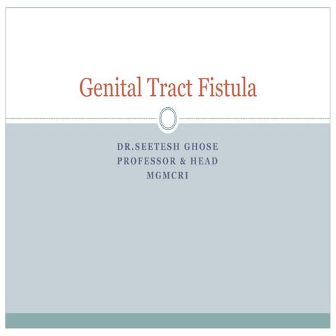 Genital tract fistula