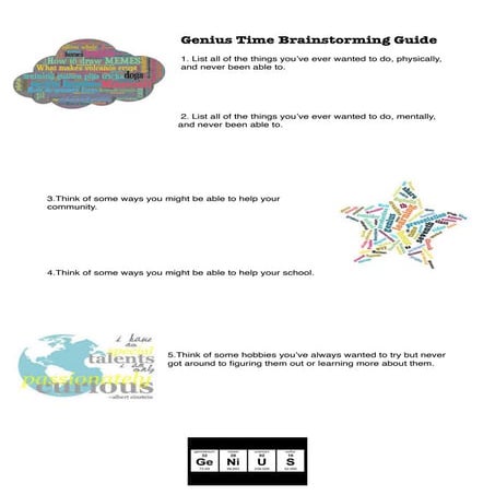 Genius Time brainstorm guide