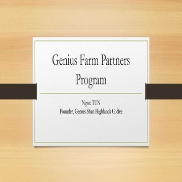 Genius farm partners program