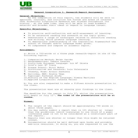 Gen ling research report aasignment