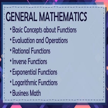 SOLO FRAMEWORK QUESTION GEN. MATHEMATICS | PPTX