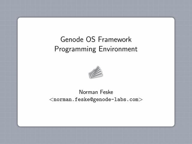 Genode Programming