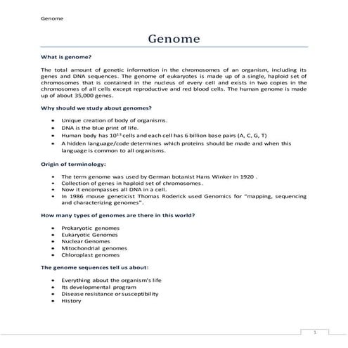 Genome overview and function_Presentation | PPTX