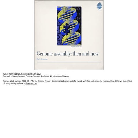 Genome assembly: then and now (with notes) — v1.2