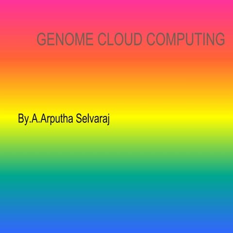  CLOUD BIOINFORMATICS Part1