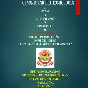 GENOMIC AND PROTEOMIC TOOLS