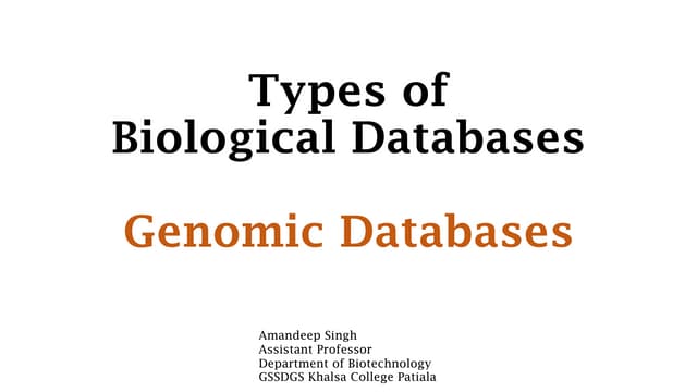 Genomic databases