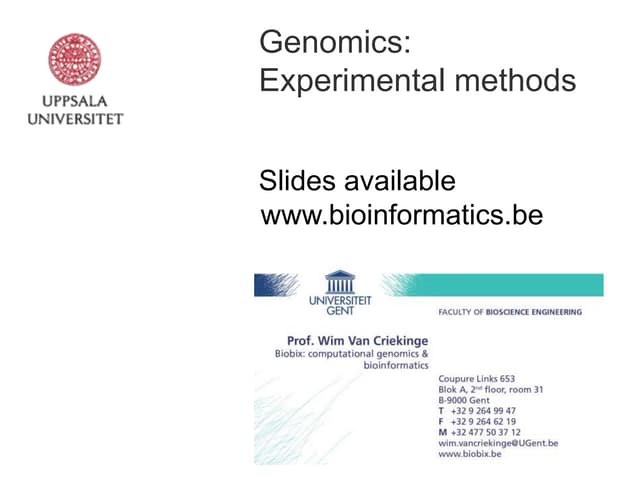 Genomics experimental-methods