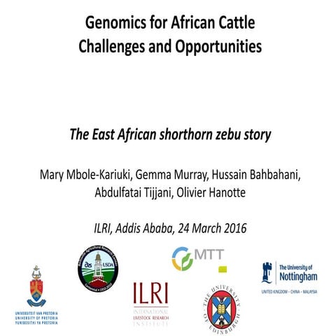 Genomics for African cattle challenges and opportunities: The East African sh...