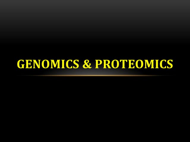 Genomics and proteomics (Bioinformatics)