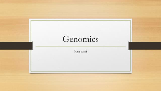 introduction to Genomics 