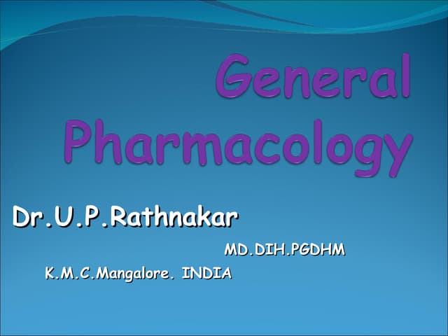 Gen Pharmacology Intro Bds