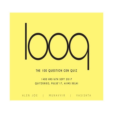 General Quiz 2017 (100 Q quiz)