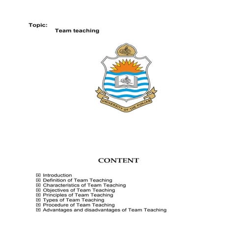 genral method of teaching topic Team Teaching.docx