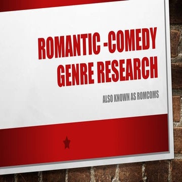 Romantic Comedy Genre Research