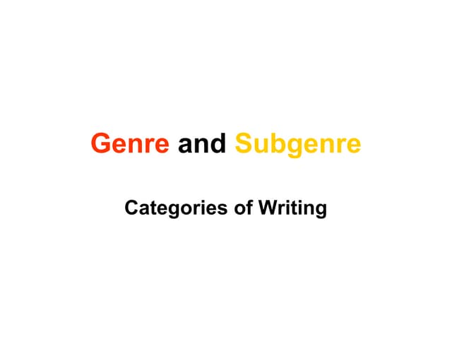 Types of Genres