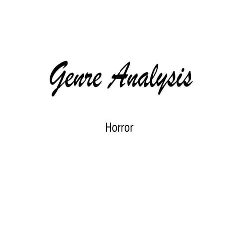 Horror Genre Analysis