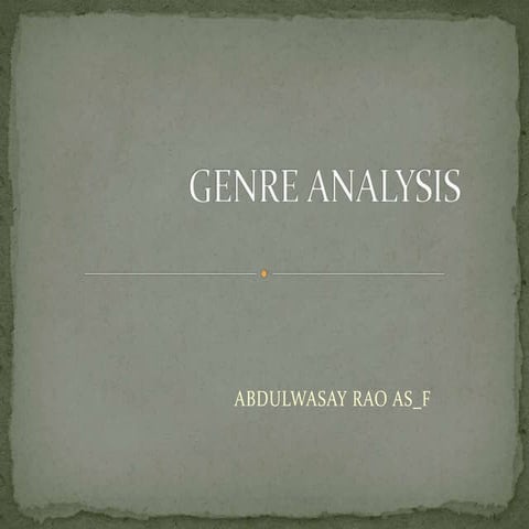 Genre analysis