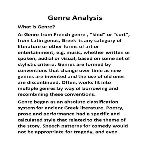 Genre analysis | DOCX