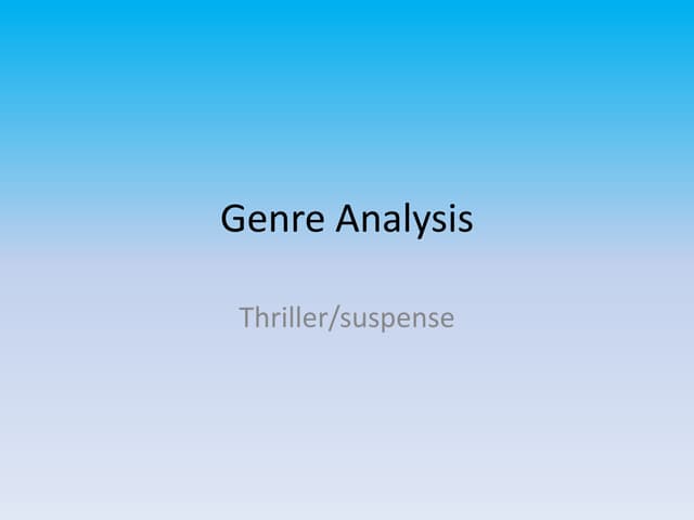 Genre Analysis 