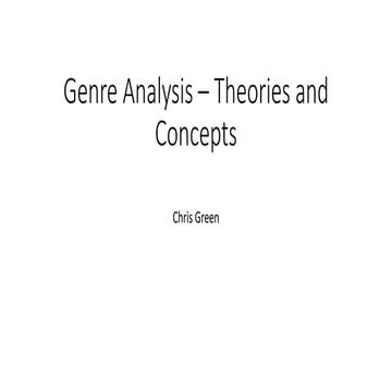 Genre analysis – theories and
