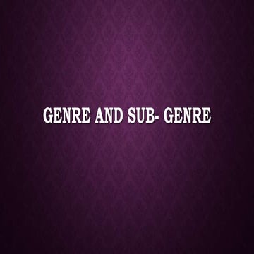 Genre and sub  genre