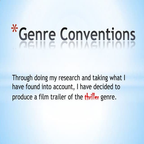 Genre conventions  planning task 2