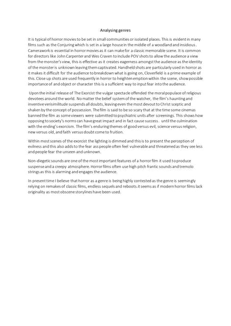 Genre essay unit 4