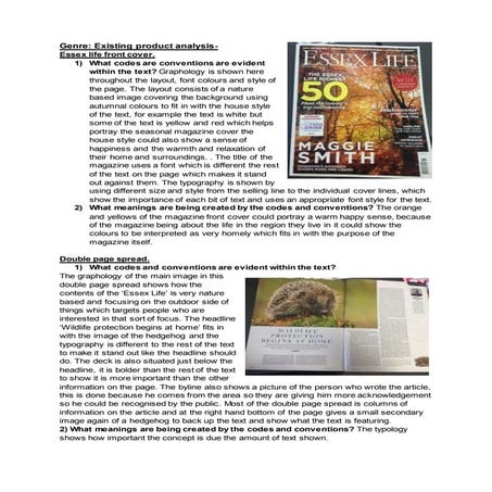 Codes and conventions of a magazine contents page | PPTX