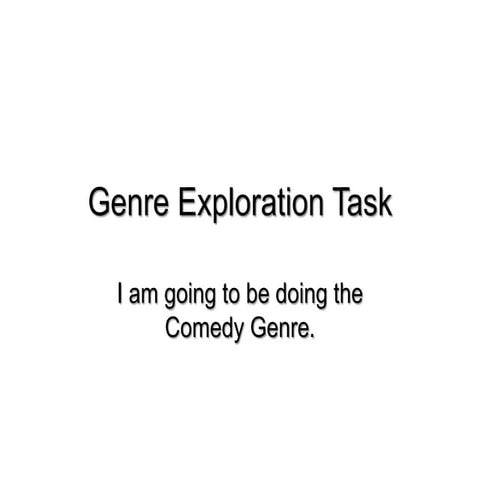 Genre exploration task