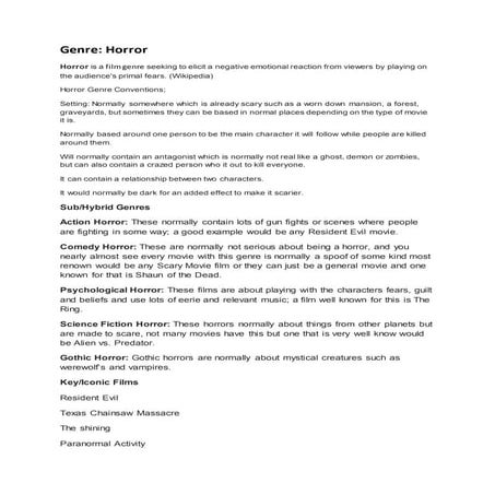 Genre horror