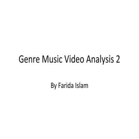 Genre music video analysis 2