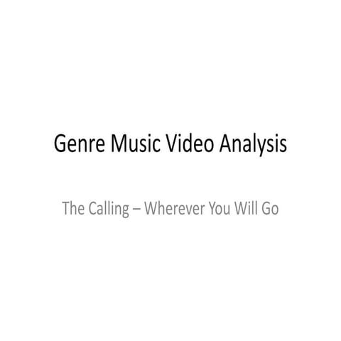 Genre music video analysis 2