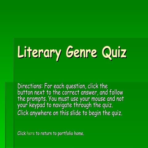 Literary Genre quiz