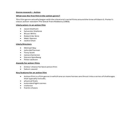 Genre research action