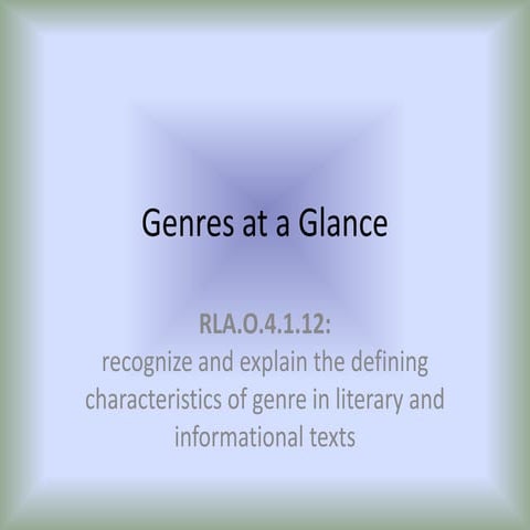 Genres At A Glance