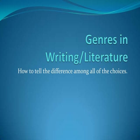 Genres in Writing 1