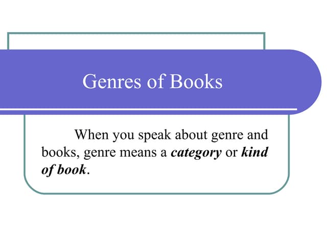 Genres of books