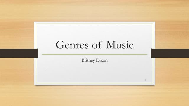 Genres of music 