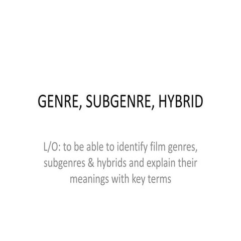 Genre subgenre hybrid