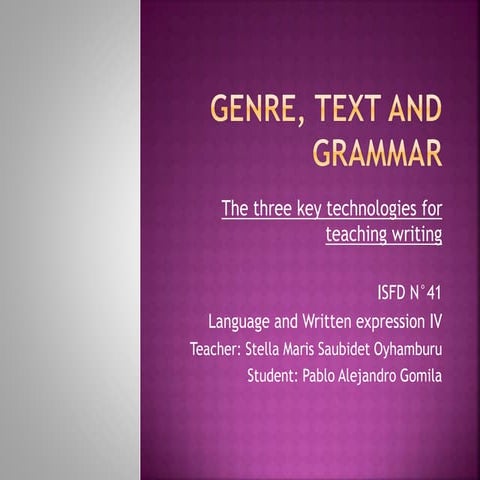 Genre, text and grammar