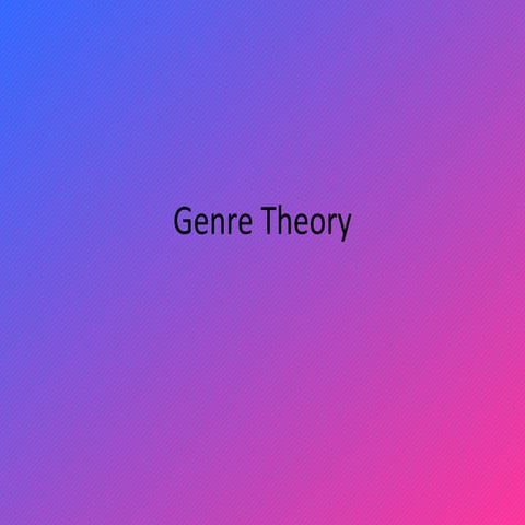 Genre theory (2)