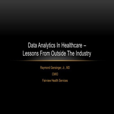 Data Analytics in Healthcare