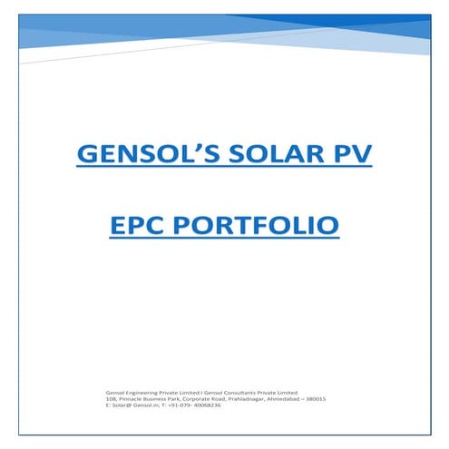 Gensol's EPC Credentials (Engineering, Procurement & Construction)