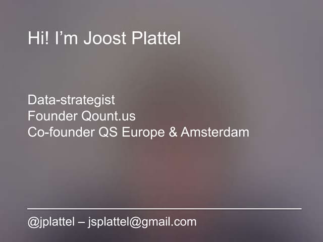 Lecture about the Quantified Self for the University of Ghent