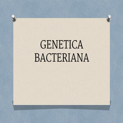 Genética bacteriana 1 PPT