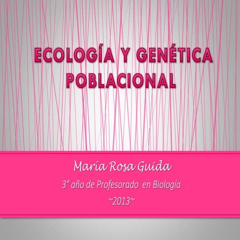 Genética y ecología poblacional 