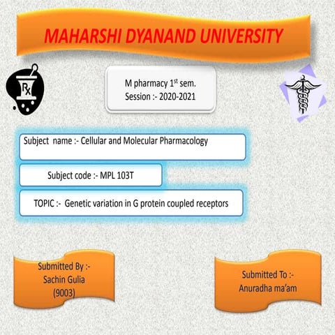 Genetic variation in G protein coupled receptors