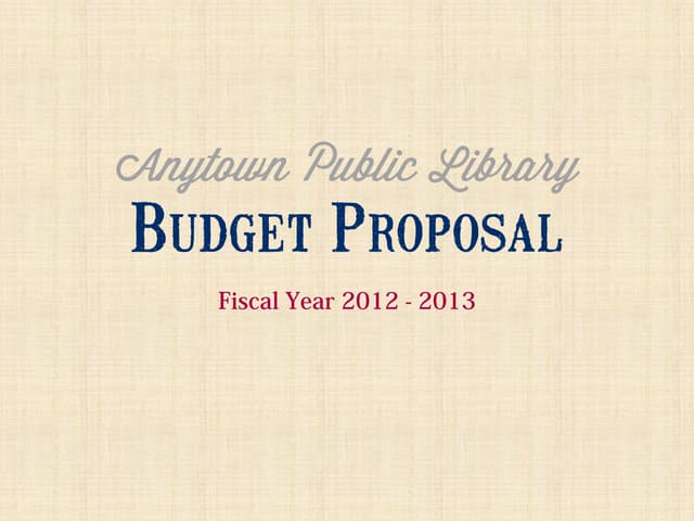 Anytown Library Budget