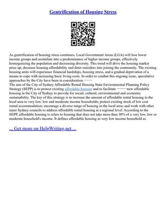 Gentrification Of Housing Stress